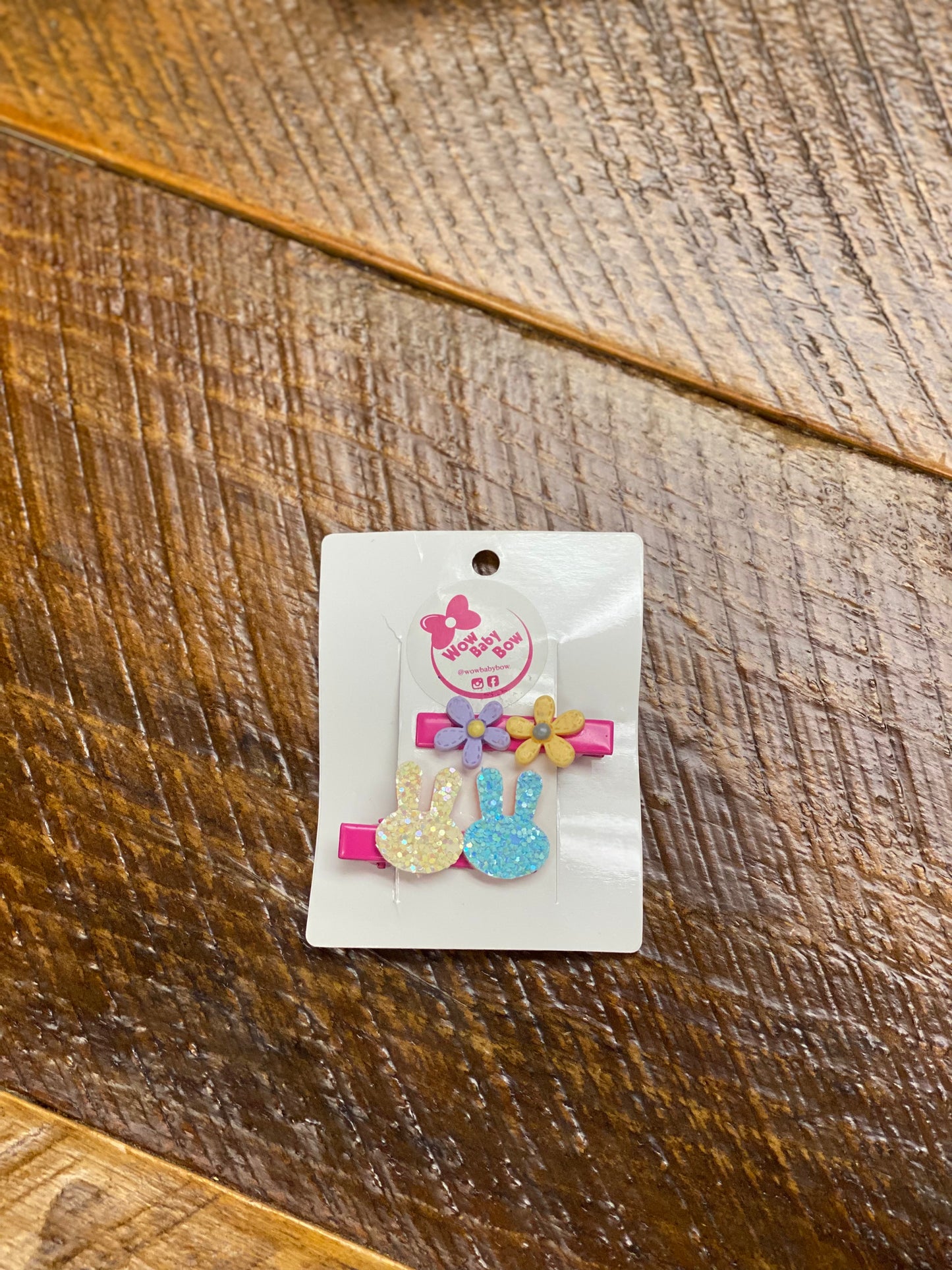 WOW Baby Bow Bunny and Flower Clips