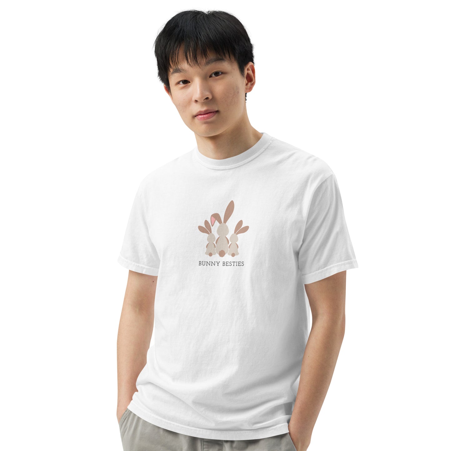 Bunny Besties Logo - Men’s Garment-Dyed Heavyweight T-Shirt