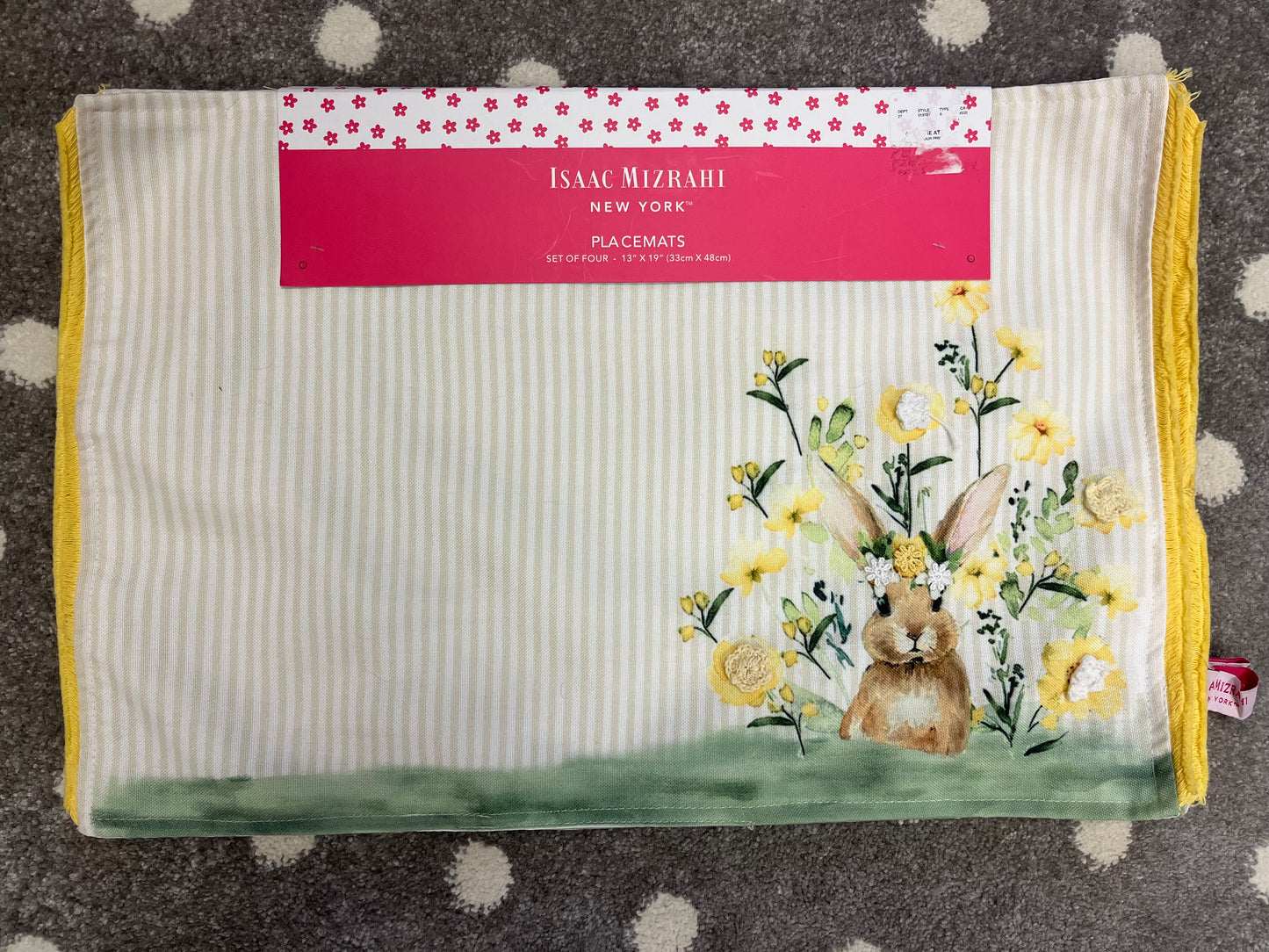 Place Mats, Bunny and Flowers set of 4