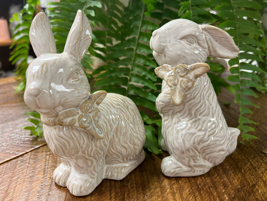 Antique Porcelain Bunny Figurines- set of 2