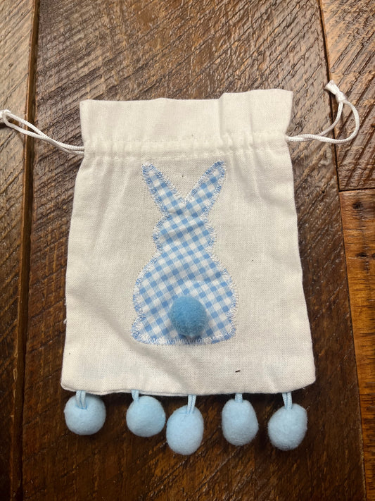 Treat/Gift Bags with Pom Poms- Blue