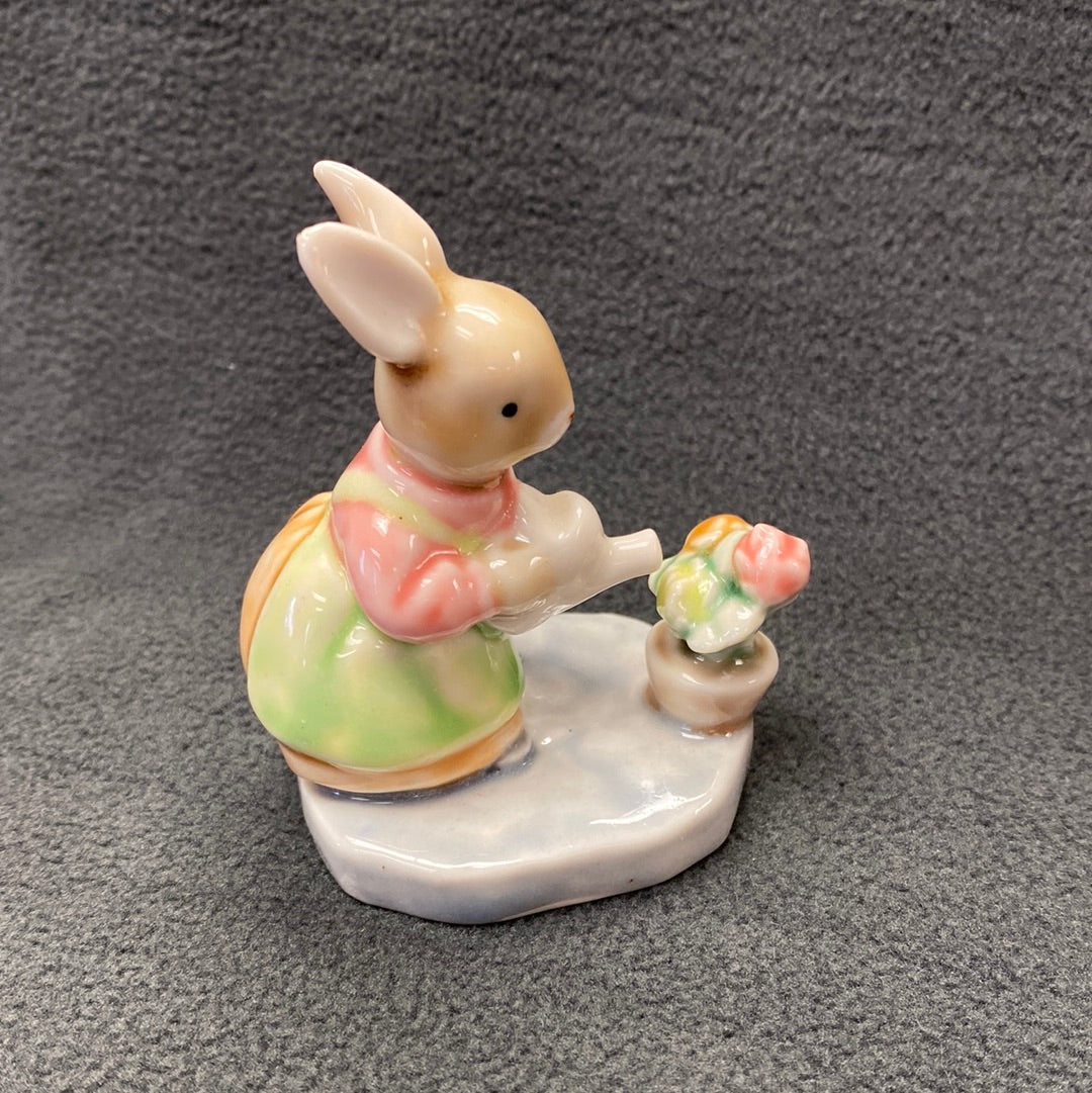 Bunny Gardening figurine