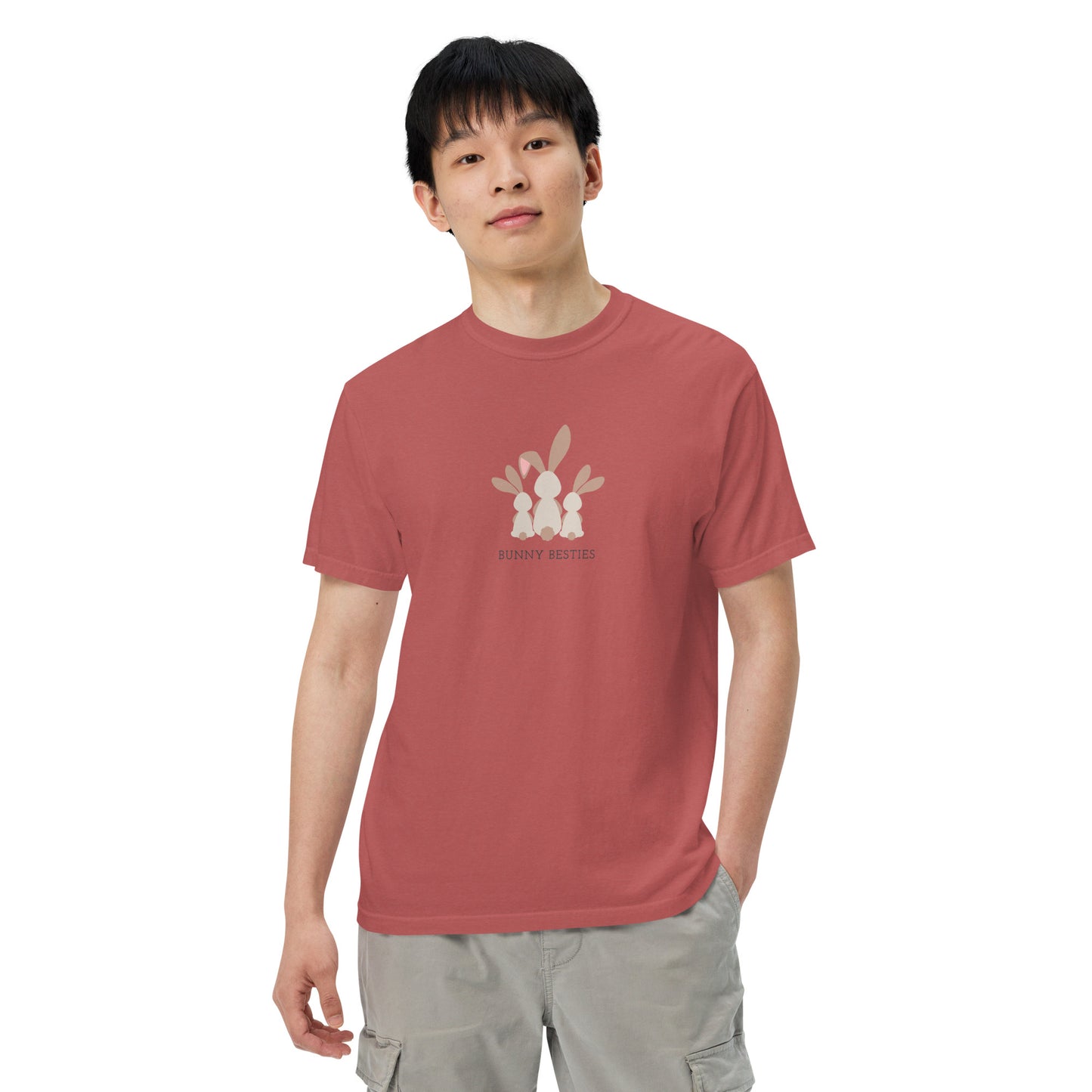 Bunny Besties Logo - Men’s Garment-Dyed Heavyweight T-Shirt